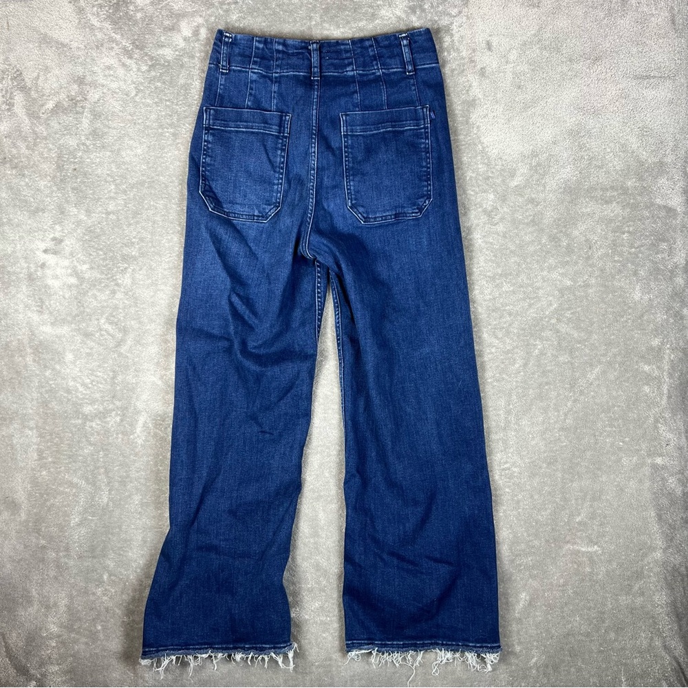 Anthropologie Jeans Womens 28 Pilcro The Skipper Wide Leg Raw Hem High Waisted - Picture 5 of 11